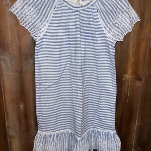 Vineyard Vines Blue and White Striped Girls Eyelet Dress